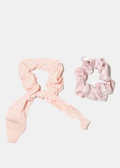 2 piece scrunchies one striped with a bow and one velvet comes in different colors Trendy Hair Accessories, Trendy Hair, Yellow Cream, Miss A, Trendy Hairstyles, Scrunchies, Different Colors, Hair Clips, Black And Red