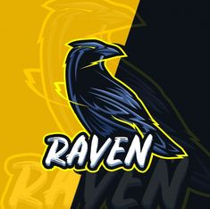 the raven logo is shown on a yellow and black background