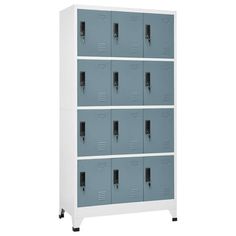 four tiered lockers with doors on each side