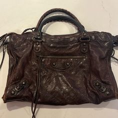 Used In Great Condition, Comes With Mirror And New Unused Tassel. Originally Purchased In Balenciaga Nyc Store. Minor Scuff On Corners. Boujee Bags, Boho Rocker Chic, Balenciaga Classic City, Balenciaga Tote, Bottega Veneta Bag, Balenciaga Leather, Balenciaga Handbags, Motorcycle Bag, Buy Bags