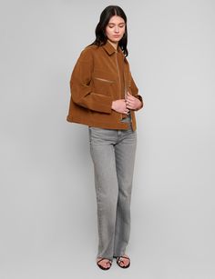 FINAL SALE Camel moto suede jacket with zip detailing . 100% faux suede Lined Side pockets Faux zip chest pocket Sleeve cuff zip opening Bust and waist 44"/ 111 cm Total length 24"/ 61cmModel wears size s/m and is 5.10"/ 179 cm Imported Casual Suede Biker Jacket For Work, Chic Suede Outerwear With Pockets, Brown Suede Long Sleeve Biker Jacket, Suede Outerwear With Zipper Closure And Long Sleeves, Suede Outerwear With Zipper Closure, Suede Outerwear With Zipper And Long Sleeves, Long Sleeve Suede Biker Jacket For Fall, Casual Suede Biker Jacket For Fall, Brown Suede Biker Jacket