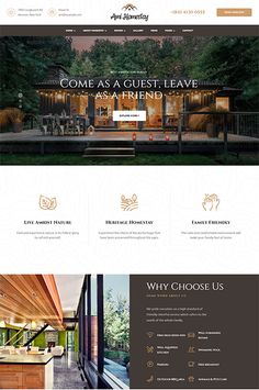 the homepage design for an interior and landscaping company, which has been designed to look like