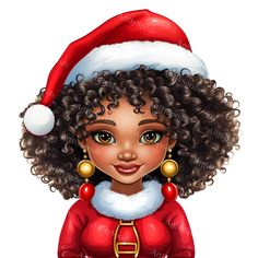 Santa Hat Transparent, Afro Queen, Mug Tumbler, Clipart Design, African American Art, Diy Stickers, Merry Xmas, Scrapbooking Projects, Christmas Cheer