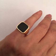 Signet Ring, Onyx Ring, women ring, men ring, Black Onyx Ring. Gold Signet Ring, Black square Signet Ring, Man Pinky Ring, Woman Pinky Ring by Limajewelry on Etsy https://www.etsy.com/listing/260381332/signet-ring-onyx-ring-women-ring-men Modern Black Open Signet Ring, Adjustable Black Minimalist Signet Ring, Black Minimalist Signet Ring For Formal Events, Black Minimalist Signet Ring For Formal Occasions, Black Rectangular Signet Ring For Formal Occasions, Black Minimalist Formal Signet Ring, Minimalist Black Signet Promise Ring, Modern Black Promise Ring, Classic Black Rectangular Ring