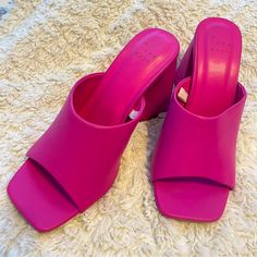 A New Day Size: 7 1/2 Brand New, Never Worn. Perfect Condition. Hot, Vibrant Pink Color Thick Platform Chunky Heel Slip-On High Heel Sandals Retro Vibes, Barbie Pink Perfect For Girls Nights, Bachelorette Parties, Vegas, And More! Hot Pink Sandals, Sandals Chunky, Pink Sandals, Platform Heels Chunky, Bachelorette Parties, Retro Vibe, Chunky Heel, Heel Sandals, High Heel Sandals