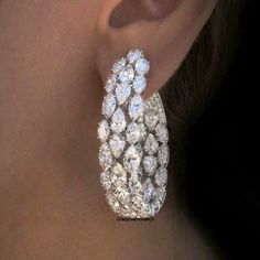 Luxury Large Hoop Earrings, Crafted Pear, Marquise & Round Cut Three Row chandelier Earrings, 14k White Gold Earrings, Earrings For Women  ✹✹𝐖𝐞𝐥𝐜𝐨𝐦𝐞 𝐭𝐨 𝐂𝐫𝐚𝐳𝐲𝐃𝐢𝐚𝐦𝐨𝐧𝐝𝐬𝐂𝐨✹✹ Detail about stones Moissanite & Simulated Stone: ----------------------------- Stone Shape: Marquise Cut, Pear Cut, Round Cut  Stone Size: 6X3 mm, 5X3 mm, 1.50 mm Weight: 20.90 TCW Color: Colorless Cut: Excellent Clarity: VVS ★ 𝑰𝒕𝒆𝒎 𝑫𝒆𝒕𝒂𝒊𝒍𝒔:- ☛ Metal Purity: Solid Gold (10KT, 14KT, 18KT); Silver(925 Sterling, 935 Argentium), 950 Platinum ☛ Metal Tone: Yellow, White, Rose ☛ Stamp/Hallmark: Yes ★ 𝑪𝒖𝒔𝒕𝒐𝒎𝒊𝒛𝒂𝒕𝒊𝒐𝒏:- ☛ Customized Design Jewelry. ☛ All cuts which you dream to make with moissanite. ☛ Updating every step of your ordered jewelry(Loose Stone, CAD & Making Process) ☛ All Diamond Chandelier Earrings, Aesthetic Jewelry, Diamond Jewelry Designs, White Gold Earrings, Large Hoop Earrings, Diamond Hoop Earrings, Purple Wedding, Chandelier Earrings, Wholesale Jewelry