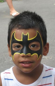 Full Face Painting Ideas, Batman Face Paint, Superhero Face Painting, Theater Makeup, Halloweenský Makeup, Bat Mask, Face Paints