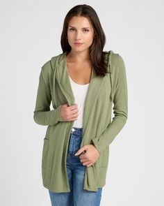 Heathered Olive $|& 78&SUNNY Laguna Hooded Cardigan - SOF Front Chevron Pants, Chevron Sweater, Hooded Cardigan, Comforters Cozy, Long Sleeve Cardigan, Long Cardigan, Graphic Hoodies, Sweater Top, Sweaters & Cardigans