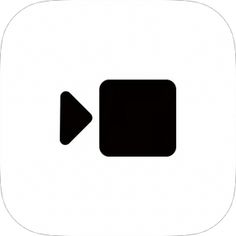 an app icon with the play button in black and white, on a white background