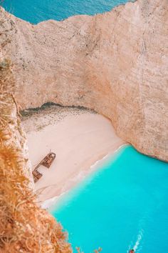 an aerial view of the beach and cliffs in zakyb island, zakyb