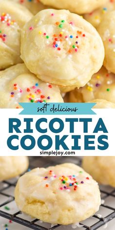 soft, delicious ricotta cookies with sprinkles on top