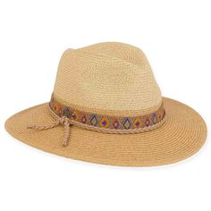 Martinique Straw Safari Hat with Multi Color Band - Sun 'N' Sand Safari Hat Sun N Sand Hats HH2926 Tan OS (57 cm) Adjustable Woven Fedora With Curved Brim, Adjustable Safari Style Bucket Hat, Multicolor Wide Brim Hat For Travel, Adjustable Brimmed Multicolor Panama Hat, Adjustable Multicolor Brimmed Panama Hat, Casual Wide Brim Multicolor Hat Bands, Adjustable Safari Hats For Spring, Adjustable Safari Hat With Curved Brim, Safari Style Brimmed Hat