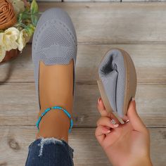 Material:FabricClosure:Slip-onToe Style:Round ToePatterned:OtherAll-season:SpringStrap Type:Ankle-strapItem ID:AM04040 Comfortable Gray Slip-ons With Flat Heel, Gray Flat Slip-ons For Summer, Gray Slip-ons With Flat Heel, Gray Non-slip Slip-ons With Round Toe, Gray Non-slip Slip-ons, Comfortable Gray Flat Heel Slip-ons, Gray Closed Toe Slip-ons, Spring Stretch Slip-ons With Round Toe, Casual Gray Closed Toe Slip-ons