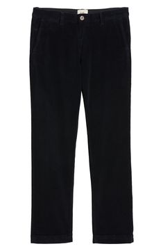 Slim and streamlined from thigh to hem, these smart-casual pants are cut from stretchy corduroy that adds soft texture to your work or weekend looks. 32" inseam; 14 1/2" leg opening; 10 1/4" front rise Zip fly with button closure Front slant pockets; back welt pockets 98% cotton, 2% Lycra® spandex Machine wash, dry flat Imported Classic Relaxed Fit Corduroy Bottoms, Classic Straight Leg Corduroy Pants, Classic Corduroy Straight Leg Pants, Fitted Corduroy Tapered Leg Pants, Fitted Tapered Leg Corduroy Pants, Fitted Corduroy Pants With Tapered Leg, Straight Leg Corduroy Pants For Work, Corduroy Straight Leg Jeans For Work, Fitted Corduroy Pants With Five Pockets