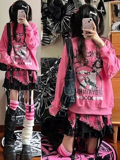 Decora Fashion, Pink Emo, Harajuku Decora, Cute Core, Harajuku Punk, Punk Looks, Fashion Grunge, Emo Fashion