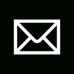 an email envelope symbol is shown in white on a black background with the letter m