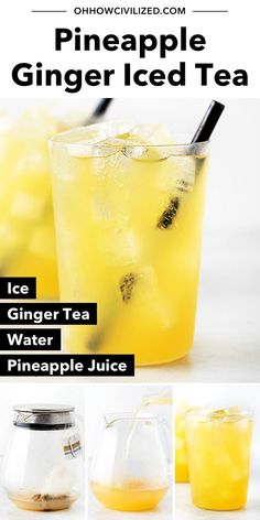 the recipe for pineapple ginger iced tea