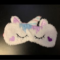 New! Cute Animal Sleeping Sleep Mask Soft Plush Blindfold Cute Unicorn White / Pink Eye Cover Eyeshade For Kids Teens Girls Women. Yumiko Leotard, Lululemon Black Leggings, Pink Eye, Eye Cover, Pink Eyes, Cute Unicorn, Pocket Top, Athletic Apparel, Fashion Socks