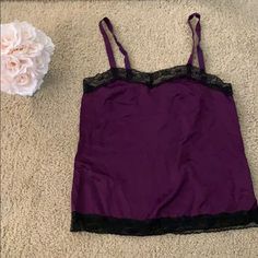 Excellent Condition. New Never Worn. No Rips Stains Or Tears. Fitted Purple Tank Top For Night Out, Purple Sleeveless Top For Night Out, Sleeveless Purple Top For Night Out, Purple Camisole Tank Top For Night Out, Purple Camisole Top With Built-in Bra, Purple Fitted Cami Top, Fitted Purple Camisole With Built-in Bra, Purple Stretch Camisole, Stretch Purple Camisole