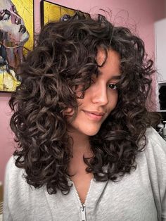 Curtain Bangs, curly short hair, curly bangs Hair Cut Ideas For Girls Circle Face, Curly Hair W Curtain Bangs, 90s Layered Curly Hair, Curly Haircuts Curtain Bangs, Curly Haircuts Short Layers, Curly Shag Curtain Bangs, Curly Haircuts Long Hair, Short Hair With Layers Curly, Curly Haircut With Curtain Bangs