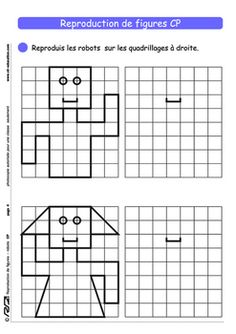 four grids with the same house on each side and one line in the middle