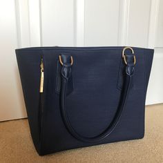 Reposhing This Item I Purchased From @Jessamine3. Loved It, But Ready To Rotate For Something New. Questions? Leave A Comment Below! Navy Shopping Bag With Gold-tone Hardware, Navy Shoulder Bag With Gold-tone Hardware For Shopping, Blue Office Bag With Zipper Closure, Blue Large Capacity Satchel For Evening, Large Capacity Blue Satchel For Evening, Navy Formal Shoulder Bag With Detachable Strap, Formal Navy Shoulder Bag With Detachable Strap, Elegant Navy Satchel For Travel, Elegant Navy Travel Bags