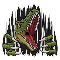 an alligator with its mouth open and claws out