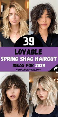 Spring 2024 calls for a hairstyle revolution, and what better way to embrace it than with a shag haircut? Whether you prefer your locks short, medium, or long, there's a spring shag haircut for you. Dive into our collection of 39 fresh ideas, including edgy bobs, long wavy styles, and textured lobs. Perfect for women seeking modern twists on classic hairstyles, these looks incorporate soft bangs, layers for fine hair, and options for naturally curly to straight hair textures. Shag Lob With Bangs, Medium Shaggy Hairstyles For Fine Hair, Unstyled Shag Haircut, Shag Haircut With Side Bangs, Womens Shag Haircut Medium, Shaggy Haircuts Medium Straight, Lob Shag Haircut, Haircuts For Straight Hair Women, Shag Lob Haircut