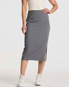 Versatile Office Attire: Elevate your work wardrobe with our women's ribbed pencil skirt midi length, available in classic black, chic brown, and sophisticated navy blue, perfect for professional settings and beyond.Flattering Fit: Designed for comfort and style, this pencil skirt offers a slimming silhouette and tummy control for a confident casual look.Chic and Comfortable: Crafted with soft ribbed knit fabric, this lightweight pencil skirt for women ensures all-day comfort without compromisin Ribbed Pencil Skirt, Ribbed Knit Skirt, Boys Bottoms, Skirt Midi, Office Attire, Women Midi, Work Wardrobe, Active Women, Mens Activewear