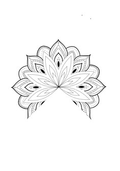 a black and white drawing of a flower