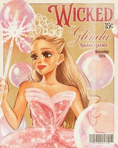 a magazine cover with a girl in a pink dress holding a wand and bubbles around her neck