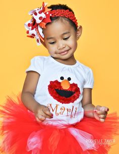 Red Monster Shirt or bodysuit for Little girls -- Fuzzy monster Shirt -- Perfect for Birthday Parties and Shows - Darling Little Bow Shop Elmo Shirt, Elmo First Birthday, Red Monster, Monster Shirt, Girly Birthday Party, Elmo Birthday Party, Second Birthday Ideas, Sesame Street Birthday Party, Elmo Party