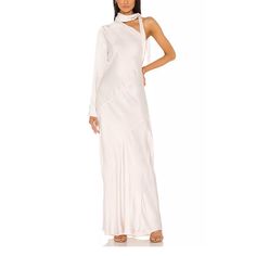 Young Fabulous & Broke Febe Satin One Shoulder Maxi Dress Color: Cream Size Medium Nwt! Never Worn! In Perfect Condition! Design Offices, Revolve Dress, Rehearsal Dinner Outfits, Revolve Dresses, Satin Gown, Blue Mini Dress, Creative Team, Clothes Crafts, Significant Other