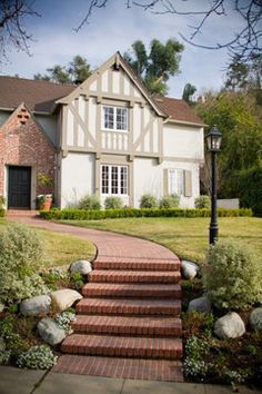 a house with steps leading to the front door