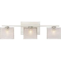 three light bathroom fixture with white shades