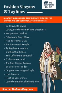 an advertisement for fashion slogans and taglines