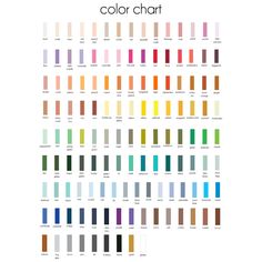 an image of color chart with different colors on it and the names in each section