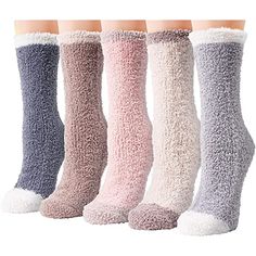 FUZZY SOCKSFuzzy socks for women, cozy socks for women, super soft plush slipper socks. It's so comfortable that make you less feel tired after you lounging indoor for a long time. The soft socks can help you better enjoy your winter indoor time.SIZE & PACKINGFuzzy animal socks-cute pig, panda, bear, mouse. One size: fits women shoe size 5-10, they don't squeeze your feet in shoes because of the elasticity, easy to slip on as well as off; 5 pairs sleeping socks in each plastic bag.QUALITY MA Sleeping Socks, Cozy Gifts, Animal Socks, Color Socks, Fleece Socks, Soft Socks, Animal Slippers, Holiday Socks, Fluffy Socks