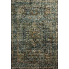 an area rug with blue and green colors