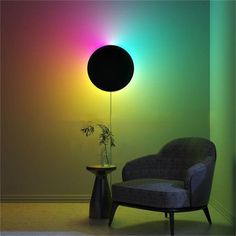 Bedside RGB Rainbow Wall Lamp Bachelor Apartment, Neon Room Decor, Neon Room, Relaxing Evening, Let Your Light Shine, Rainbow Wall, Desk Setup, Cozy Bedroom, Art Moderne