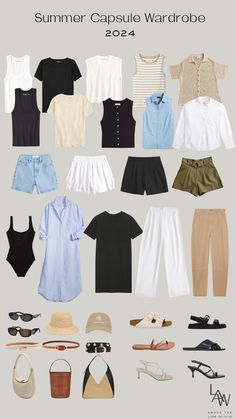 Capsule Wardrobe Summer Outfits, Simple Summer Capsule Wardrobe, Summer 2024 Wardrobe Capsule, Southern Capsule Wardrobe, Time Capsule Wardrobe Summer, Capsule Wardrobe Italy Summer 2024, Casual Capsule Wardrobe Summer 2024, 2024 30s Style, Summer 24 Capsule Wardrobe