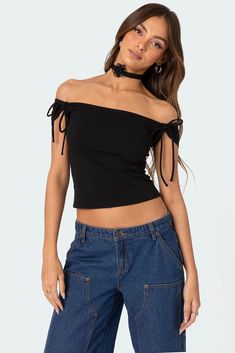 Jess Off Shoulder Top – edikted Fits Streetwear, Slim Vest, Pleated Skirt Short, Plaid Pullover, Faux Leather Dress, Swimwear Dress, Off Shoulder Top, Leather Dresses, Tie Top