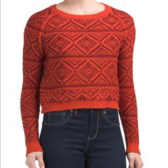 Ultra Soft Cropped Pullover Sweater If You're Looking To Treat Yourself, Look No Further Than This Luxurious Cozy-Chic Statement Knit Sweater From Knyt & Lynk! Ultra Soft Heavyweight Knit Cropped Length Viscose/Nylon/Polyester True To Size Casual Red Fair Isle Pattern Tops, Casual Red Cropped Sweater For Winter, Fitted Fair Isle Pattern Crew Neck Top, Red Fair Isle Crew Neck Top, Red Fair Isle Pattern Crew Neck Top, Casual Fitted Fair Isle Sweater, Cropped Pullover, Cozy Chic, Cropped Sweater