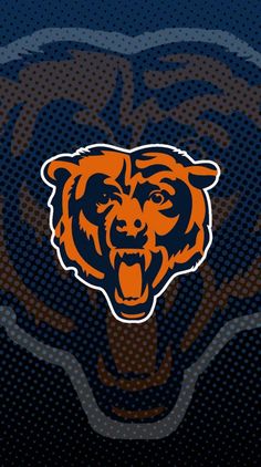 the chicago bears iphone wallpaper with an orange and black bear on it's face