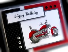 a birthday card with a motorcycle on it