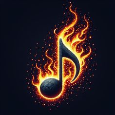 Diamond Painting of a Flaming Musical Note Music Notes Wall Art, 3d Music, Puppy Diy, Music Drawings, Diamond Pen, Music Painting, Art Creativity, Diamond Paint, Music Artwork