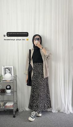 Outfit Rok, Outfit Ngampus, Skirt Ootd, New Hijab, Casual Hijab Outfit