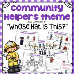 This preschool book companion to "Whose Hat is This" is perfect for Fall and your community helpers preschool theme! It includes 10 color and 10 black and white pages for your preschooler to complete including:Tracing Curving and jagged linesCutting out squaresMatching gameLearning the color purpleDrawing community helpersTracing the number fourCounting to Four activity I can write my nameand Learning to dial 911 This is a part of the larger Community Helpers theme preschool bundle. Each activit First Week Of Preschool, October Preschool, September Preschool, Back To School Preschool, Books At Home, Same Or Different, Toddler Curriculum