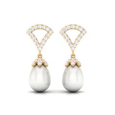 Product Details Radiate trendiness and chic style with Freshwater Pearl Contemporary Earrings, featuring divine drop-shaped pearls for an exquisite look. Product Information SKU SHP-EARRINGS062210030 Weight 1.44 gm (Approximate) FRESHWATER PEARL INFORMATION No.of Stones 2 Pieces Total Weight 5.48 Carat (Approximate) Dimension(approx) Drops-6X9 mm-2 Pcs Color White Cut Brilliant Shape Drops Setting Type Bead-Set Quality Grade AAA DIAMOND INFORMATION No.of Stones 80 Pieces Total Weight 0.56 Carat Luxury White Drop Teardrop Earrings, Teardrop Diamond Pearl Earrings For Evening, Luxury White Teardrop Earrings, Luxury Teardrop Pearl Drop Earrings, Teardrop Pearl Earrings For Evening, Elegant Briolette Diamond Earrings, Elegant Pear-shaped Teardrop Earrings For Evening, Elegant White Pear-shaped Diamond Earrings, Formal Drop Pearl Earrings