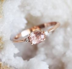 Oval Peach Sapphire Ring Diamond Sapphire Ring Rose Gold | Etsy Morganite Three Stone Wedding Rings, Morganite Three-stone Wedding Rings, Three Stone Morganite Rings For Wedding, Blush Oval Wedding Rings, Blush Oval Rings For Wedding, Oval Blush Rings For Wedding, Sapphire Ring Rose Gold, Peach Sapphire Rings, Diamond Sapphire Ring